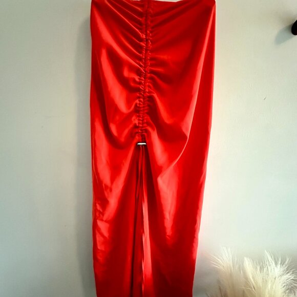 Bungee Gathered Maxi Skirt - Flame - Picture 2 of 4